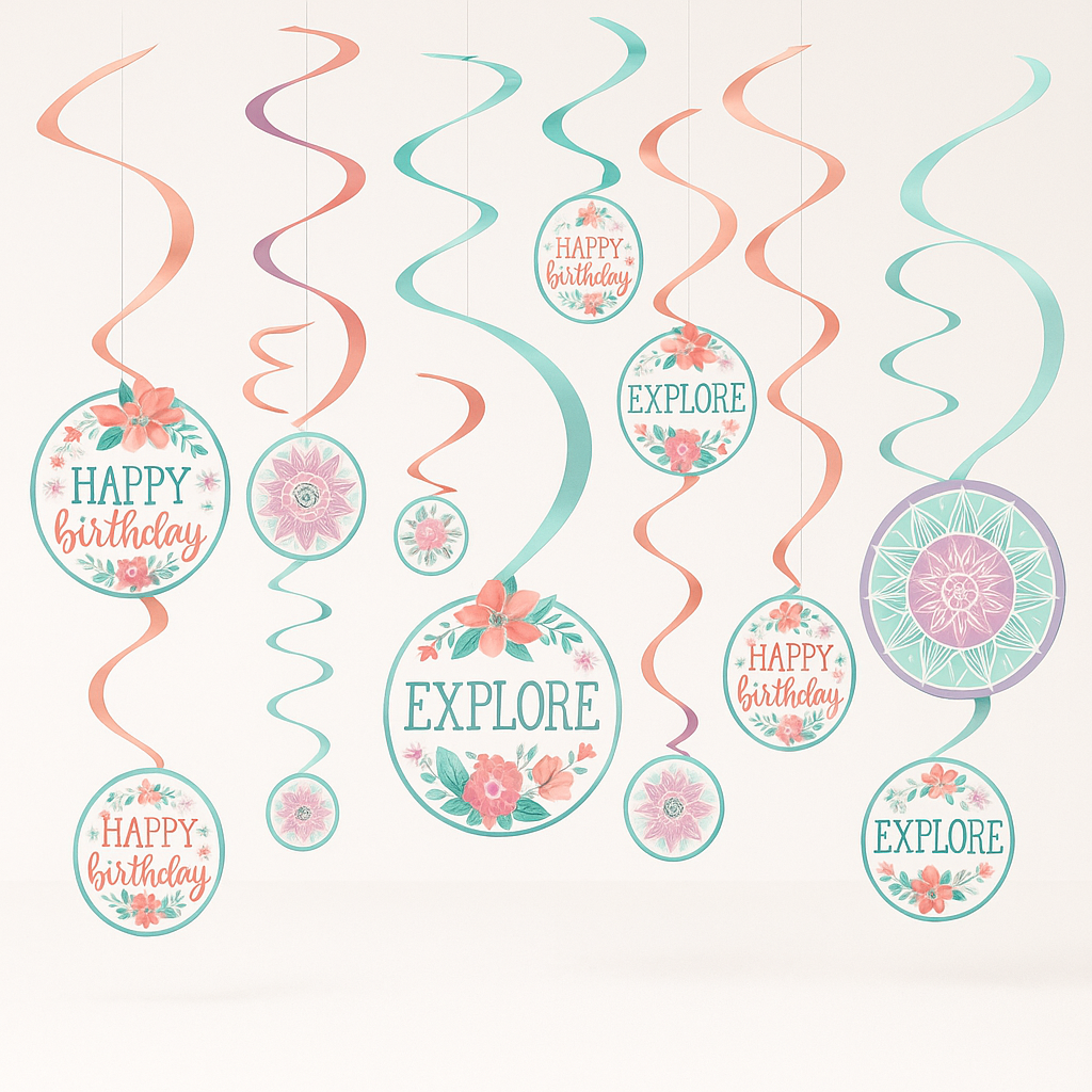 Free Spirit Metallic Spiral Decorations