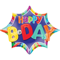 Vibrant Burst Happy Birthday Foil Balloon