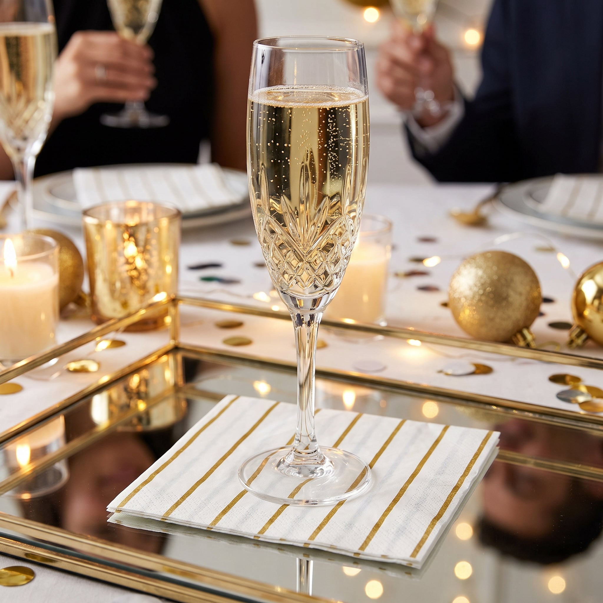 Elegant Gold Motif Luncheon Napkins - 6.5 In. X 6.5 In.