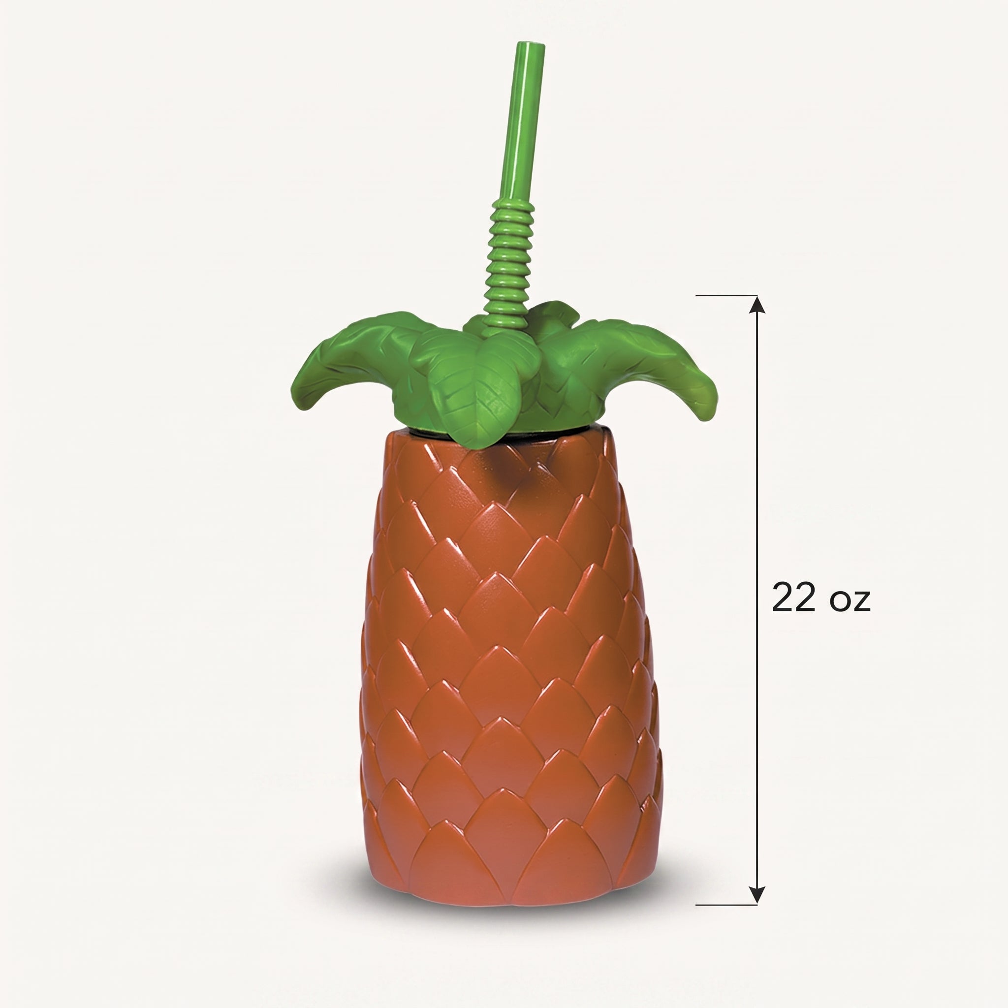 Tropical Palm Tree Cup with Straw