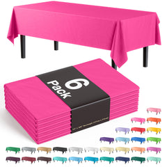 Premium Cerise Plastic Table Covers | 6 Pack