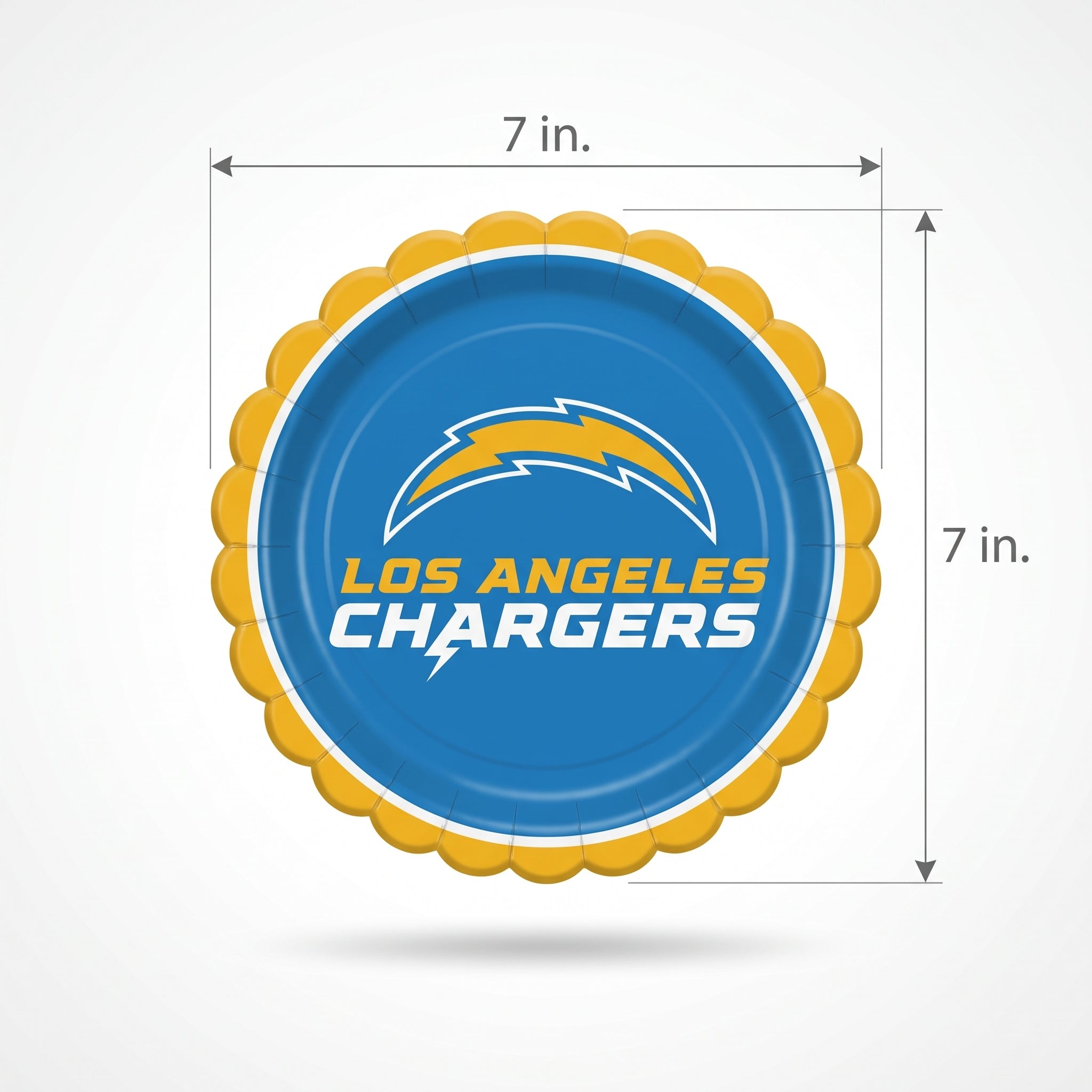 Los Angeles Chargers 7" Round Paper Plates
