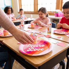Retro Love Valentine's Day Paper Plates - 8.5"