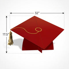 Graduation Cap Red Yard Sign - Large