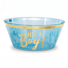 "It's a Boy" Blue and Gold Plastic Serving Bowl - 10-Inch