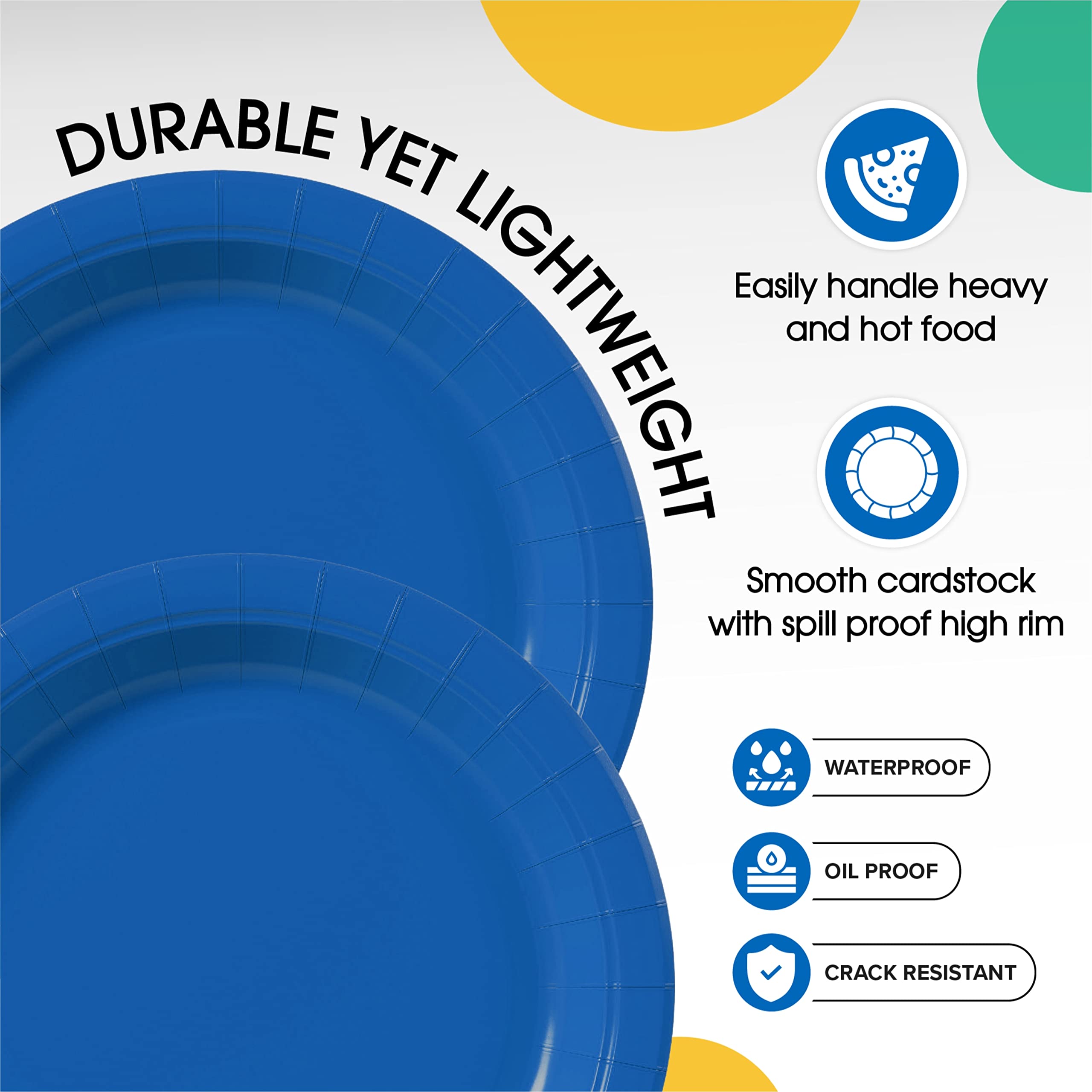 7 In. Dark Blue Paper Plates | 100 Count