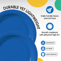 7 In. Dark Blue Paper Plates | 100 Count