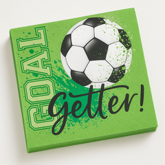 Goal Getter Soccer Beverage Napkins - 36 Pack - 5 In. X 5 In.