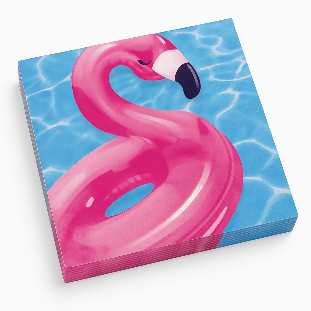Summer Cool Pool Flamingo Beverage Napkins, 40-ct - 5 In. X 5 In.