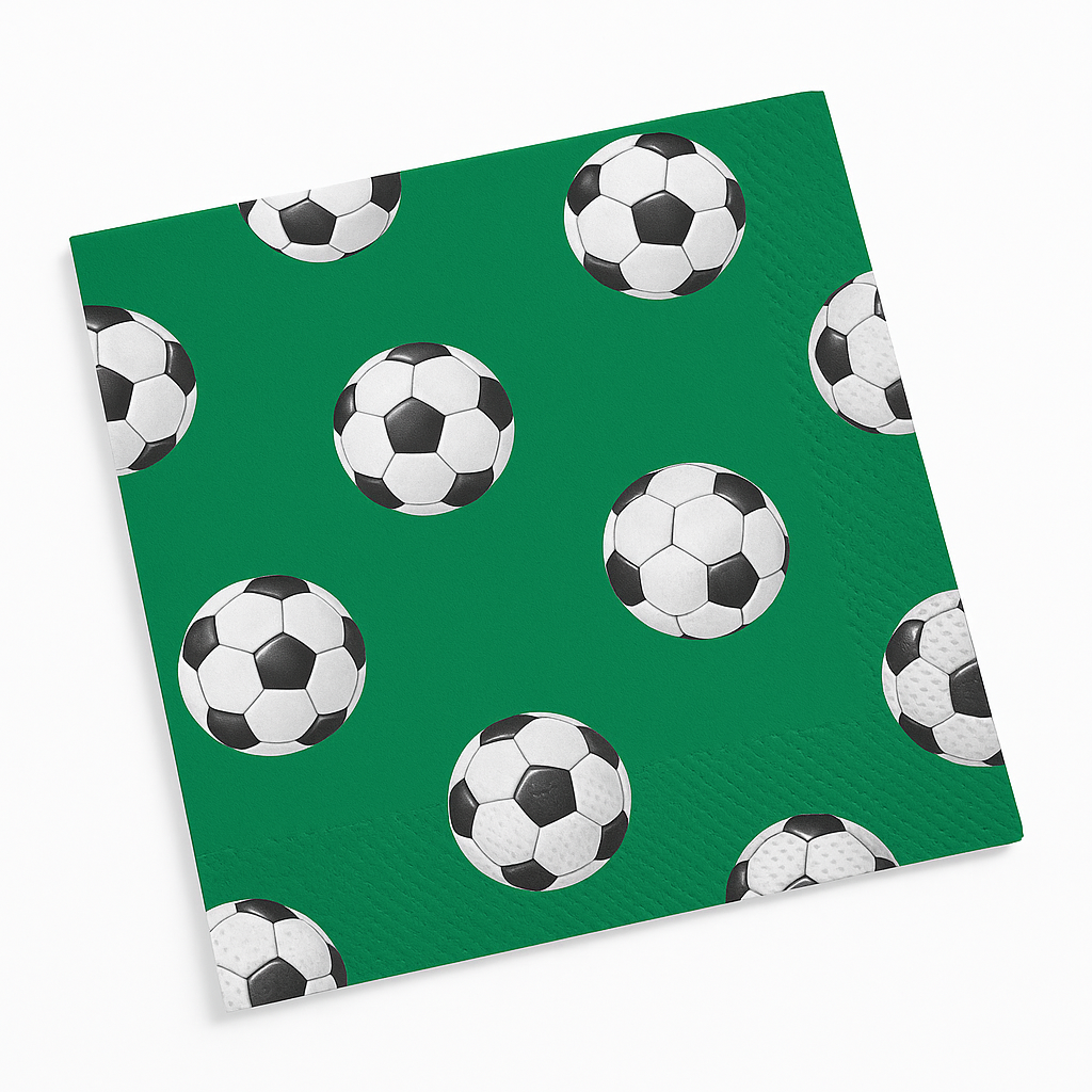 Soccer Theme Beverage Napkins - 40 Pack