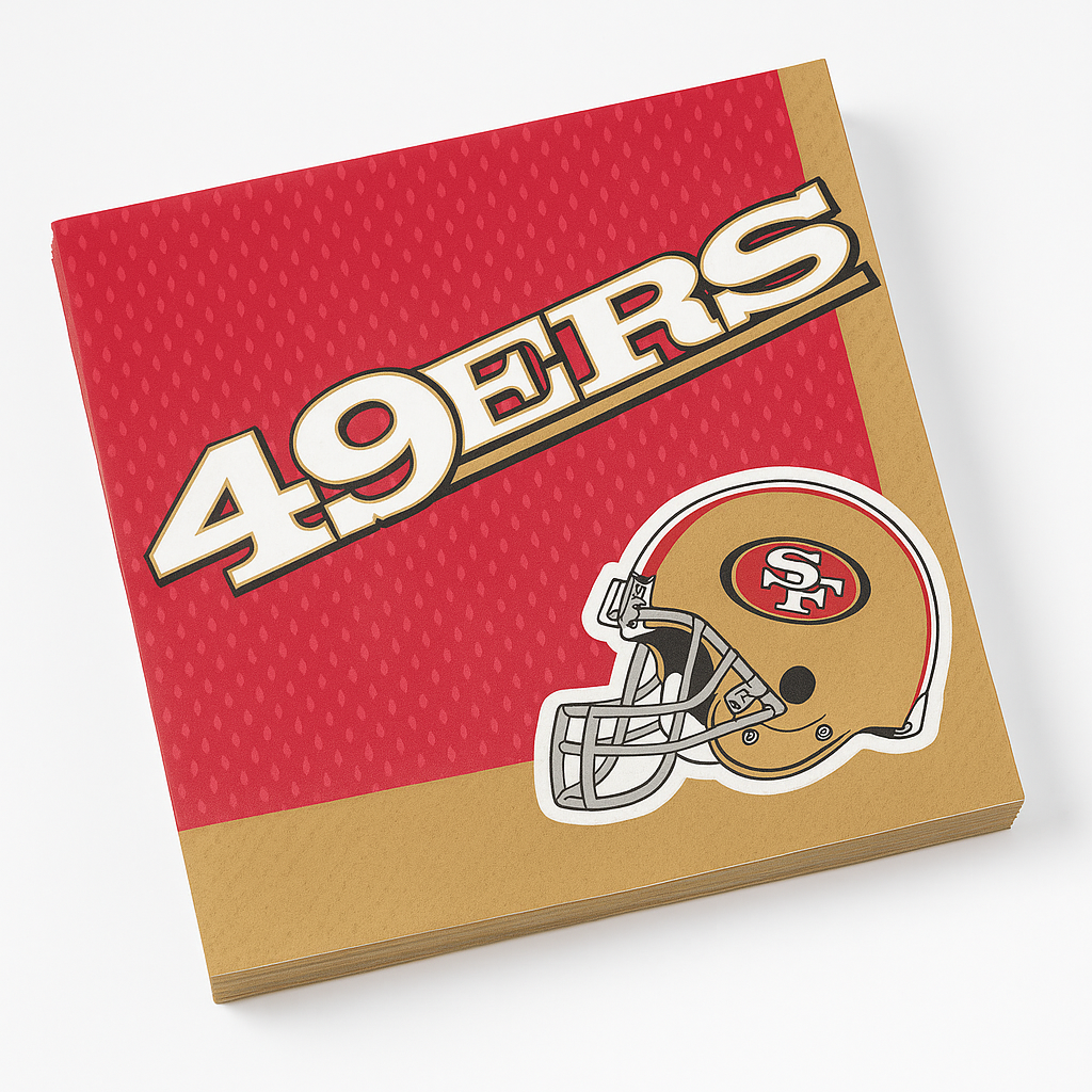 San Francisco 49ers NFL Lunch Napkins - 6.5 In. x 6.5 In. - 36 Pack