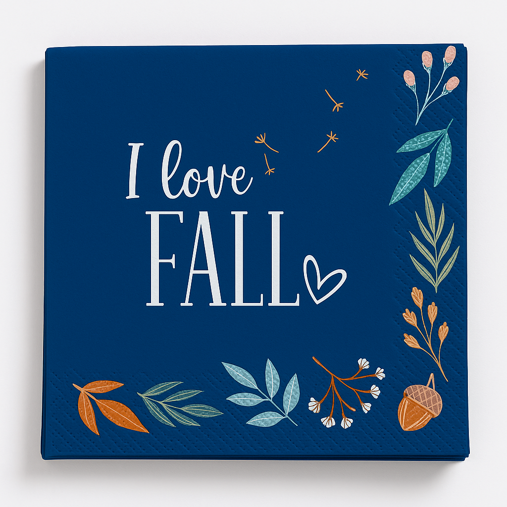 Fall Gather "I Love Fall" Lunch Napkins - 6.5 In. x 6.5 In. - 40 Pack