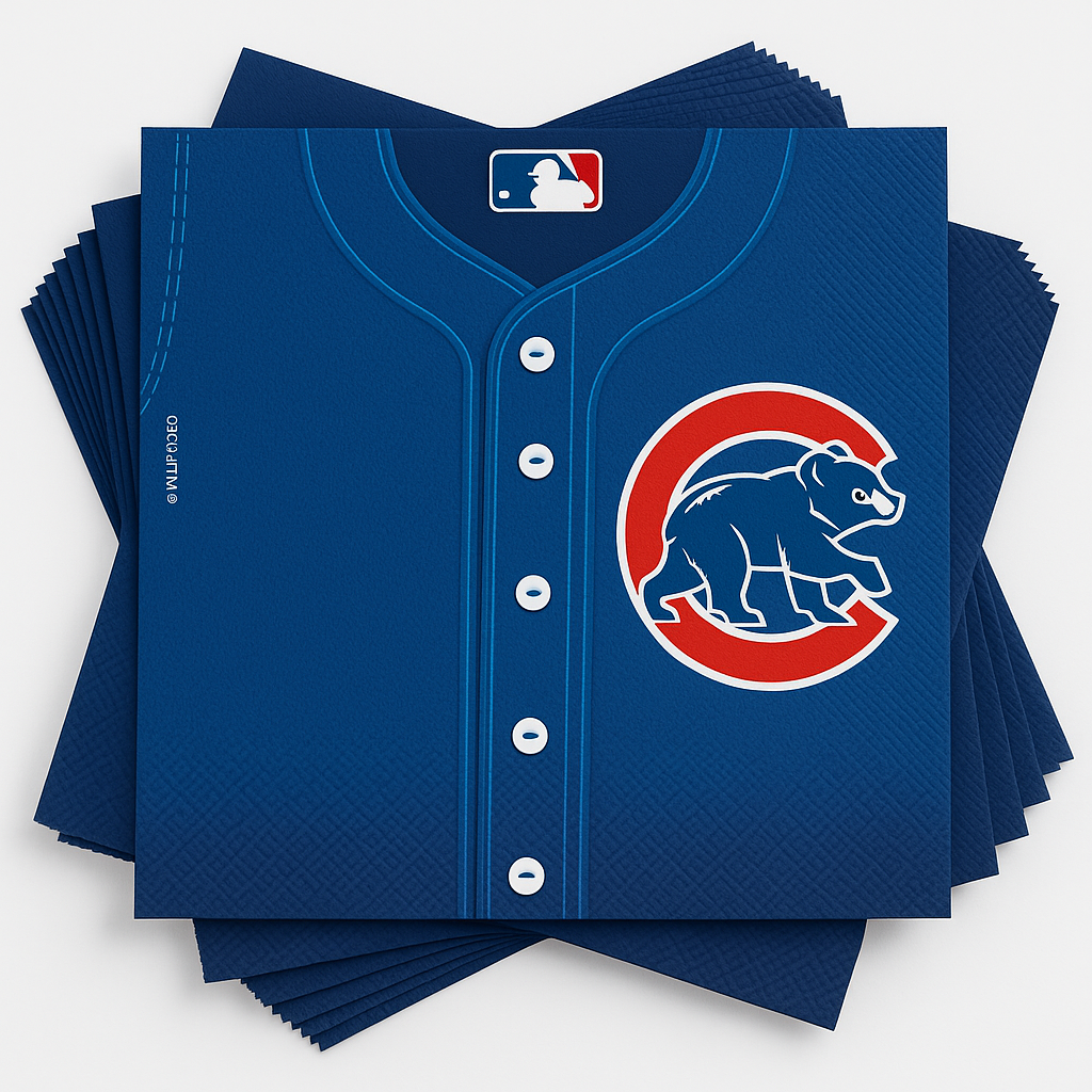 Chicago Cubs MLB Lunch Napkins - 6.5 In. x 6.5 In. - Set of 16