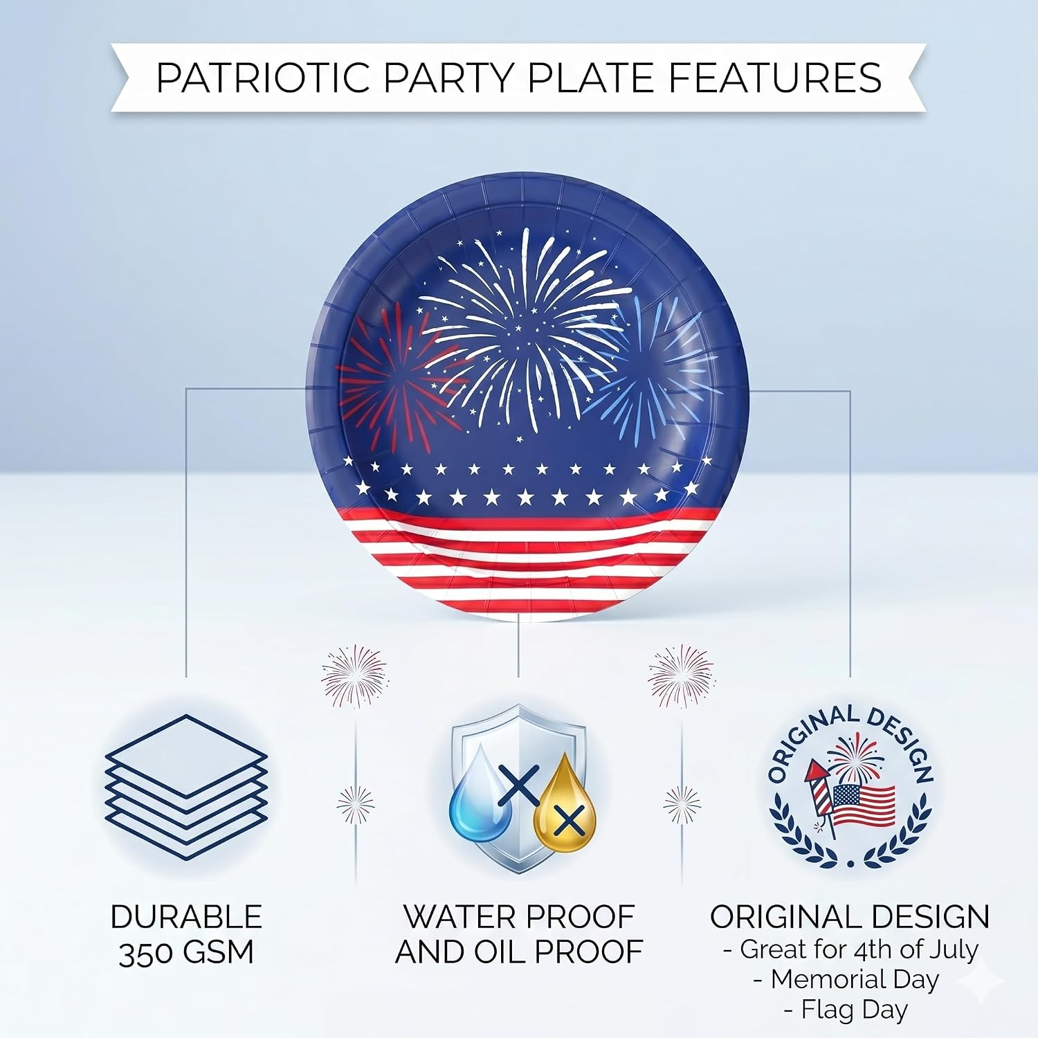 7" Starburst Paper Plates | 100 Count