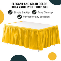 Yellow Plastic Table Skirt | 6 Pack - 168 in. x 29 in.