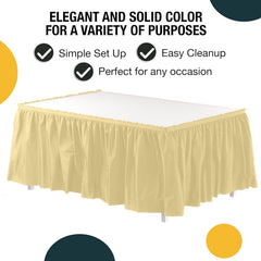 Light Yellow Plastic Table Skirt | 6 Pack - 168 in. x 29 in.