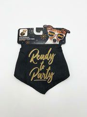 New Year's Eve Black Pet Bandana - XS/S