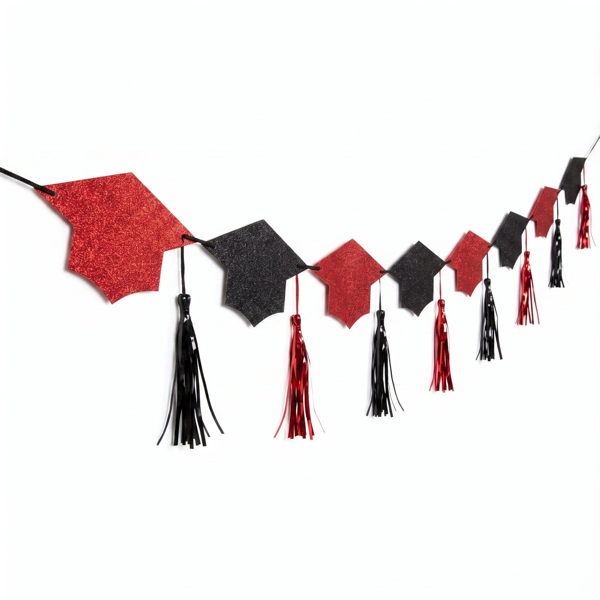 Red and Black Graduation Cap Tassel Banner