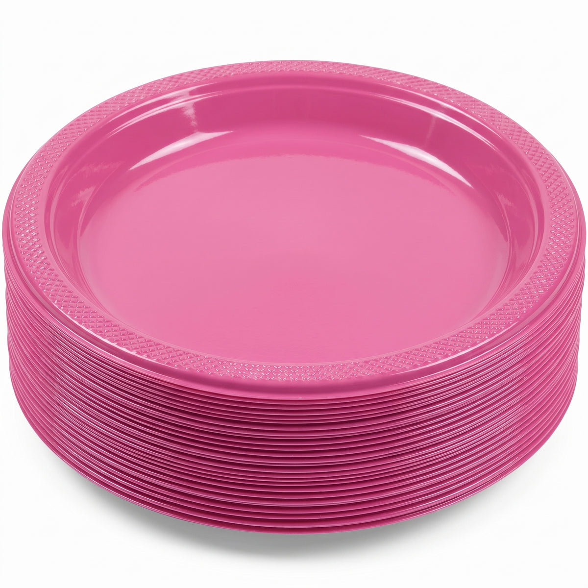 Bright Pink 7" Plastic Dessert Plates, 20 Pack