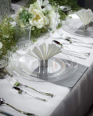 8 In. Silver Sparkle Design Plastic Plates | 10 Count