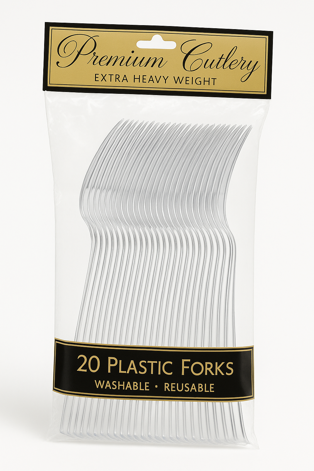Premium Clear Plastic Forks - Extra Heavy Weight - 7.5 in.