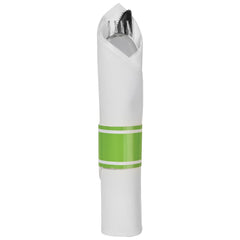 Premium Kiwi Rolled Cutlery Set with Guest Towel - 10 pack