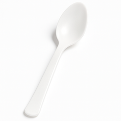 Frosty White Plastic Spoon - Solid Color Cutlery - 7.5 in.