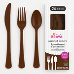 Brava! Brown Plastic Cutlery Set - 24 Count