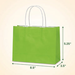 Kiwi Green Kraft Paper Gift Bags - Value Pack