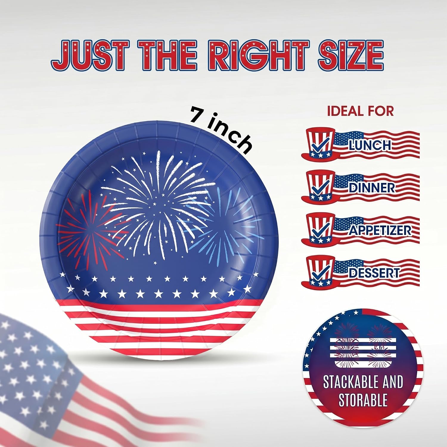7" Starburst Paper Plates | 100 Count