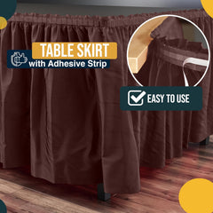 Brown Plastic Table Skirt | 6 Pack - 168 in. x 29 in.