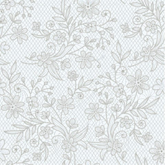 Silver Floral Plastic Table Covers | 6 Pack