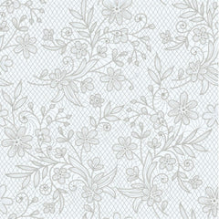 Silver Floral Plastic Table Cover | 54 in. x 108 in.
