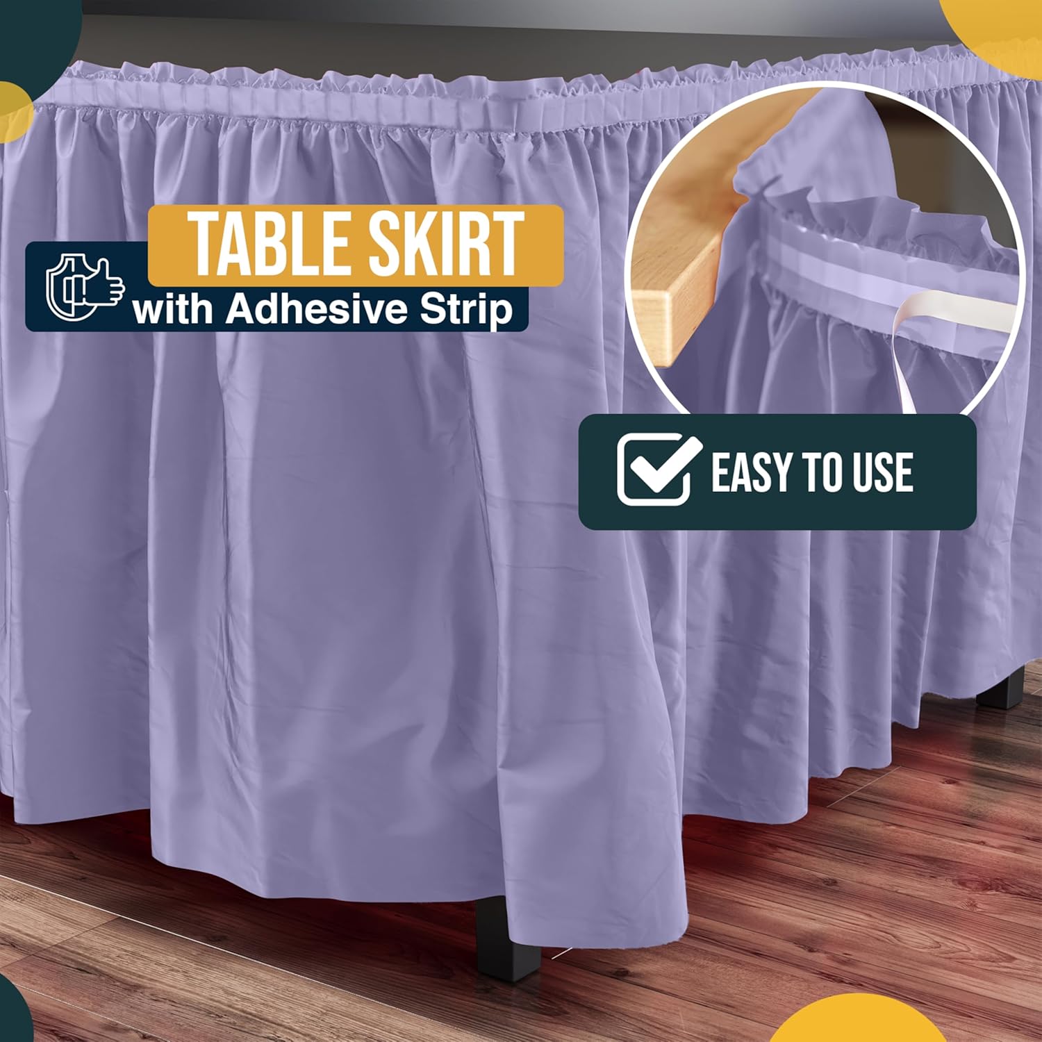 Lavender Plastic Table Skirt | 6 Pack - 168 in. x 29 in.