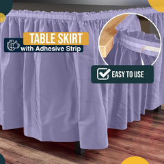 Lavender Plastic Table Skirt | 6 Pack - 168 in. x 29 in.