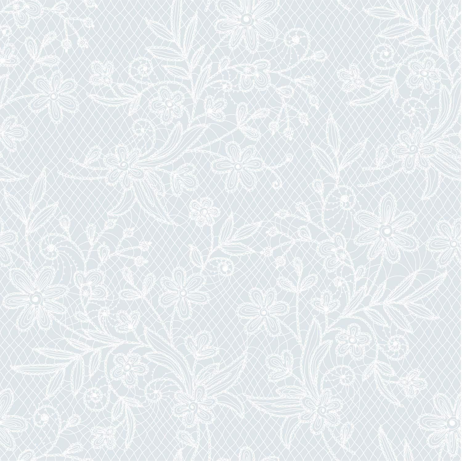 White Floral Plastic Table Cover