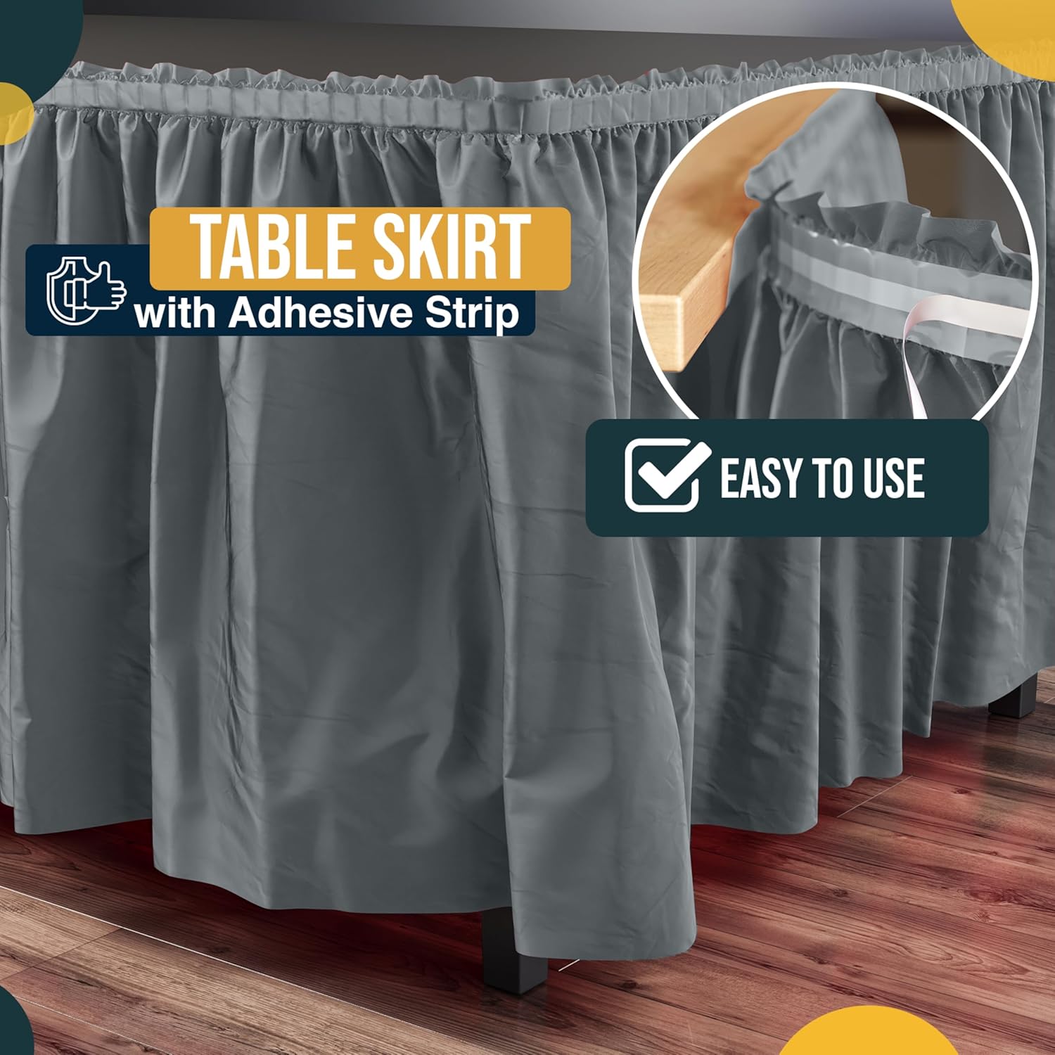 Silver Plastic Table Skirt | 6 Pack - 168 in. x 29 in.
