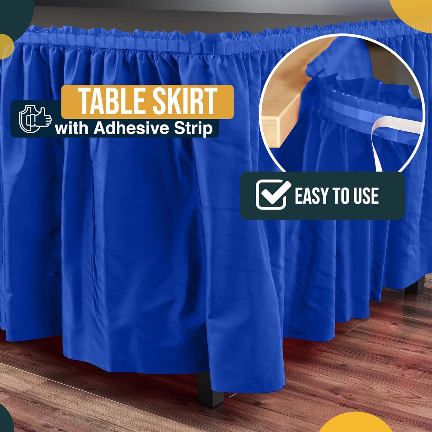 Dark Blue Plastic Table Skirt | 6 Pack - 168 in. x 29 in.
