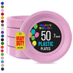 7 in. Pink Plastic Plates | 50 Count