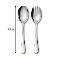 Elegant Silver Serving Spoon and Fork Set