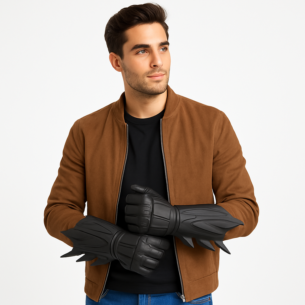 Adult Batman Gauntlets with Foam Pieces - Officially Licensed DC Costume Accessory