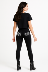 Halloween Skeleton Bone Print Leggings - Small