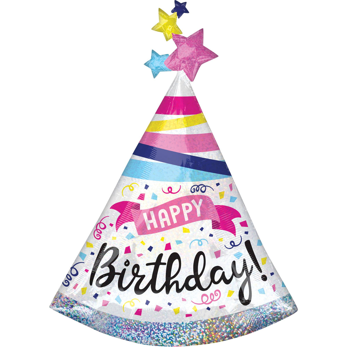 Holographic Happy Birthday Foil Balloon