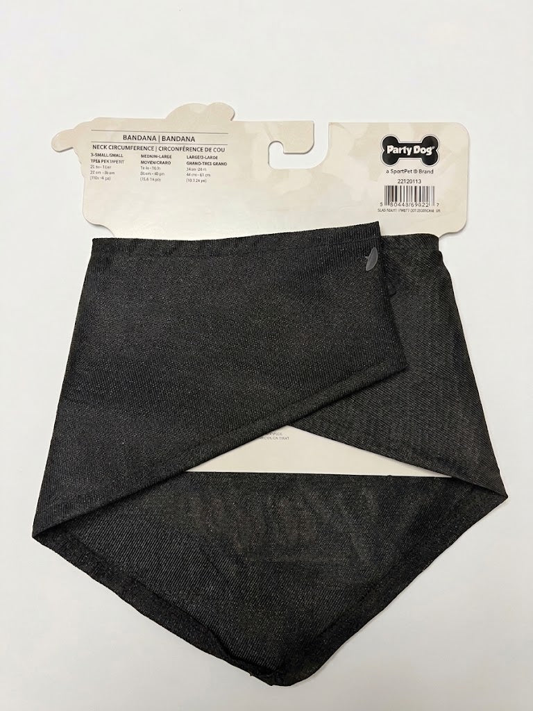 New Year's Eve Black Pet Bandana (M/L)