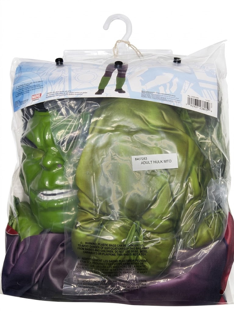 Classic Hulk Costume for Men - Marvel Halloween Collection - Adult One Size (Up to Size 44)