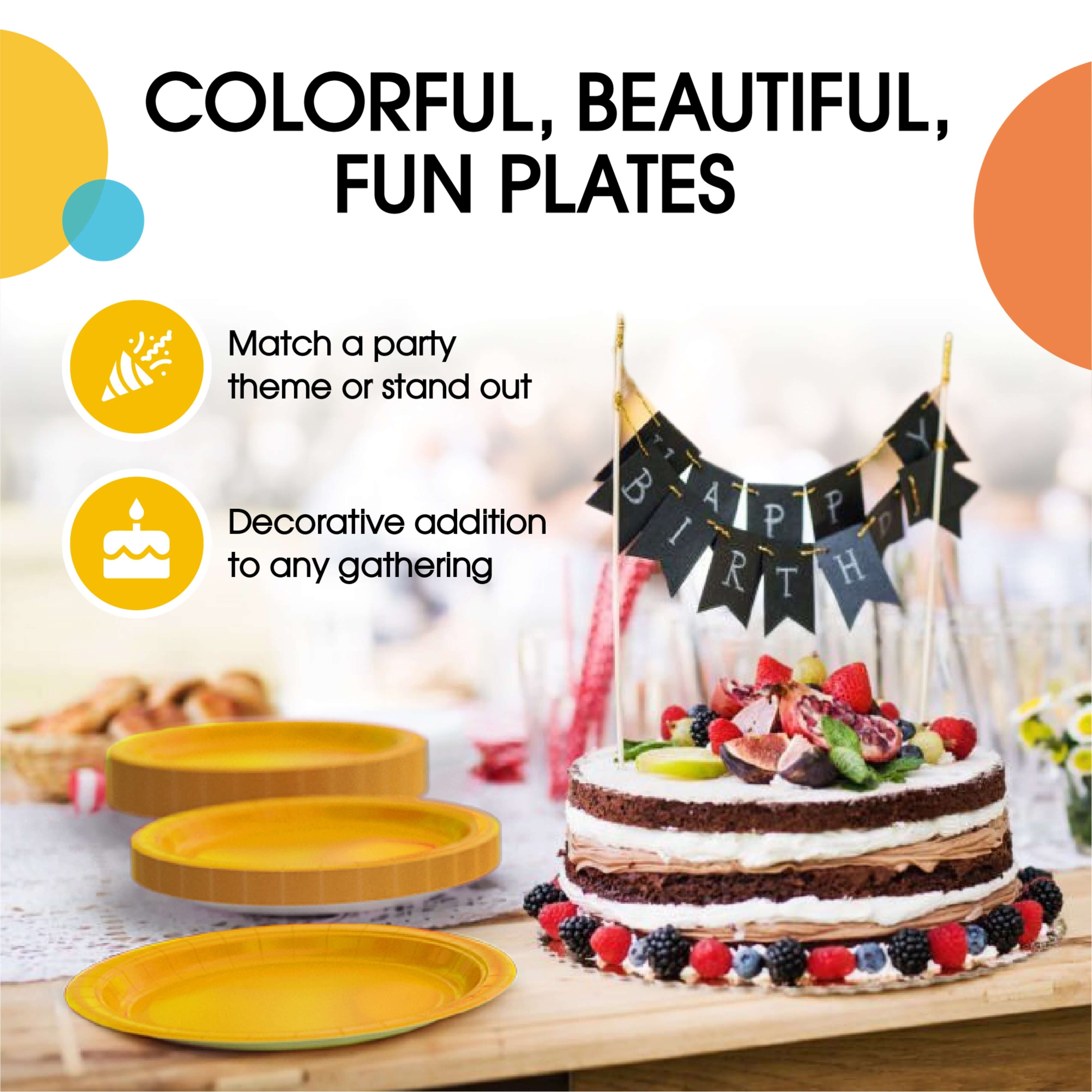9 In. Yellow Paper Plates - 50 Ct.
