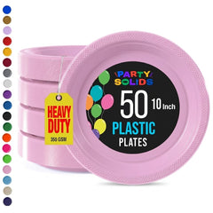 10 in. Pink Plastic Plates | 50 Count