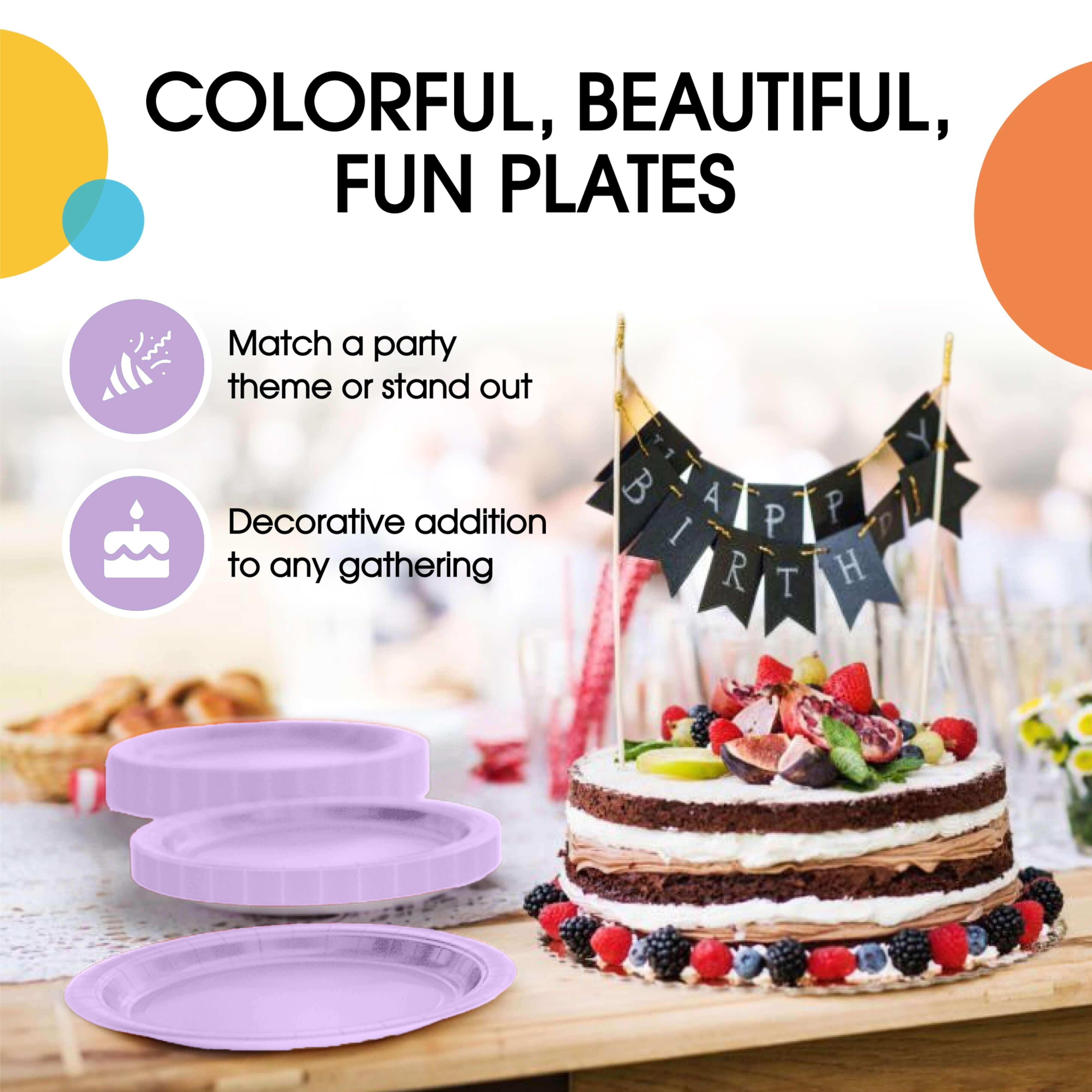 9 In. Lavender Paper Plates - 50 Ct.