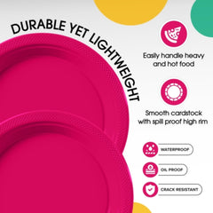 9 In. Cerise Plastic Plates | 50 Count