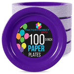 9 In. Purple Paper Plates | 100 Count